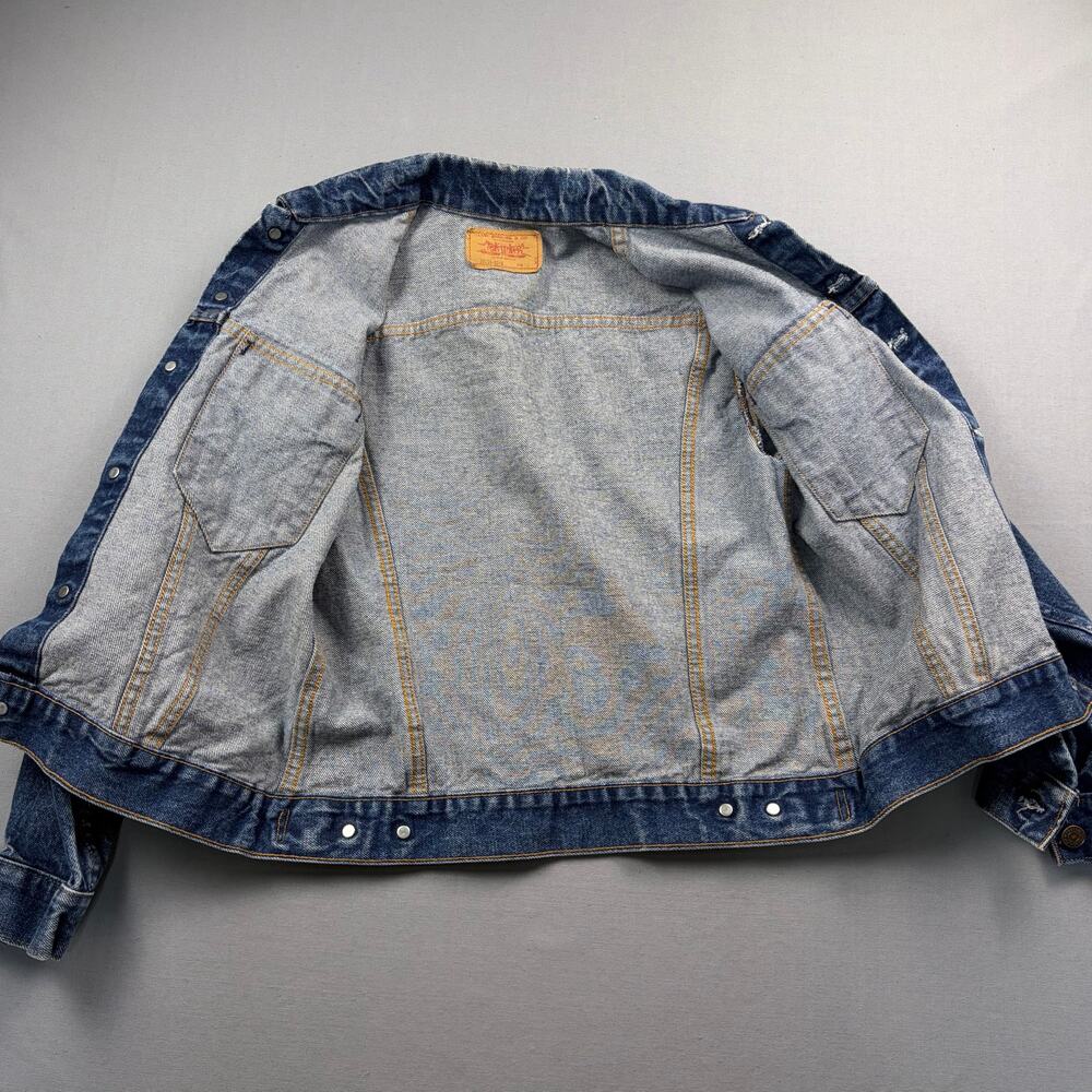 VIntage 1980s Levi's Type III Trucker Jean Jacket Medium Wash Denim Womens Small - Picture 9 of 9